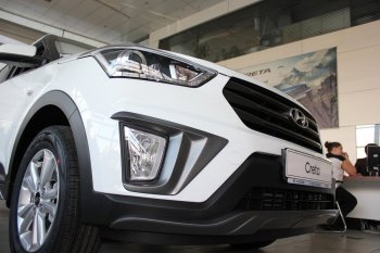 5 649 р. Накладка на передний бампер АвтоКрат  Hyundai Creta  GS (2015-2021) (Неокрашенная). Увеличить фотографию 2