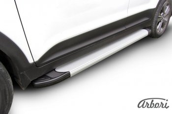 20 549 р. Порожки для ног Arbori Optima Silver Hyundai Creta GS дорестайлинг (2015-2019). Увеличить фотографию 1
