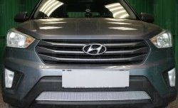 Защитная сетка на бампер Russtal (хром) Hyundai Creta GS рестайлинг (2019-2021)