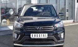 Защита переднего бампера (Ø63 мм, нержавейка) Russtal Hyundai Creta GS рестайлинг (2019-2021)