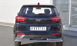 14 499 р. Защита заднего бампера (2 трубы Ø63 и 42 мм, нержавейка) SLITKOFF  Hyundai Creta  GS (2015-2021) дорестайлинг, рестайлинг. Увеличить фотографию 1