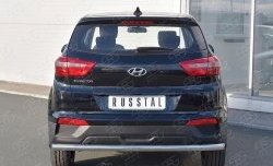 15 299 р. Защита заднего бампера (Ø63 мм, нержавейка) SLITKOFF Hyundai Creta GS дорестайлинг (2015-2019). Увеличить фотографию 1