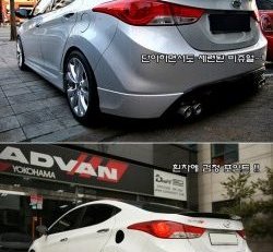 2 349 р. Лип спойлер Tj Hyundai Elantra MD рестайлинг (2013-2016) (Неокрашенный). Увеличить фотографию 2