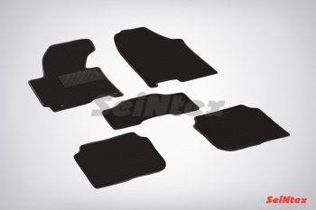 2 599 р. Комплект ворсовых ковриков в салон LUX Seintex  Hyundai Elantra  MD (2010-2016) (Чёрный). Увеличить фотографию 1