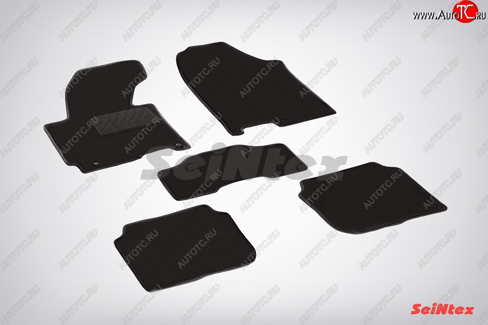 2 599 р. Комплект ворсовых ковриков в салон LUX Seintex Hyundai Elantra MD дорестайлинг (2010-2013) (Чёрный)