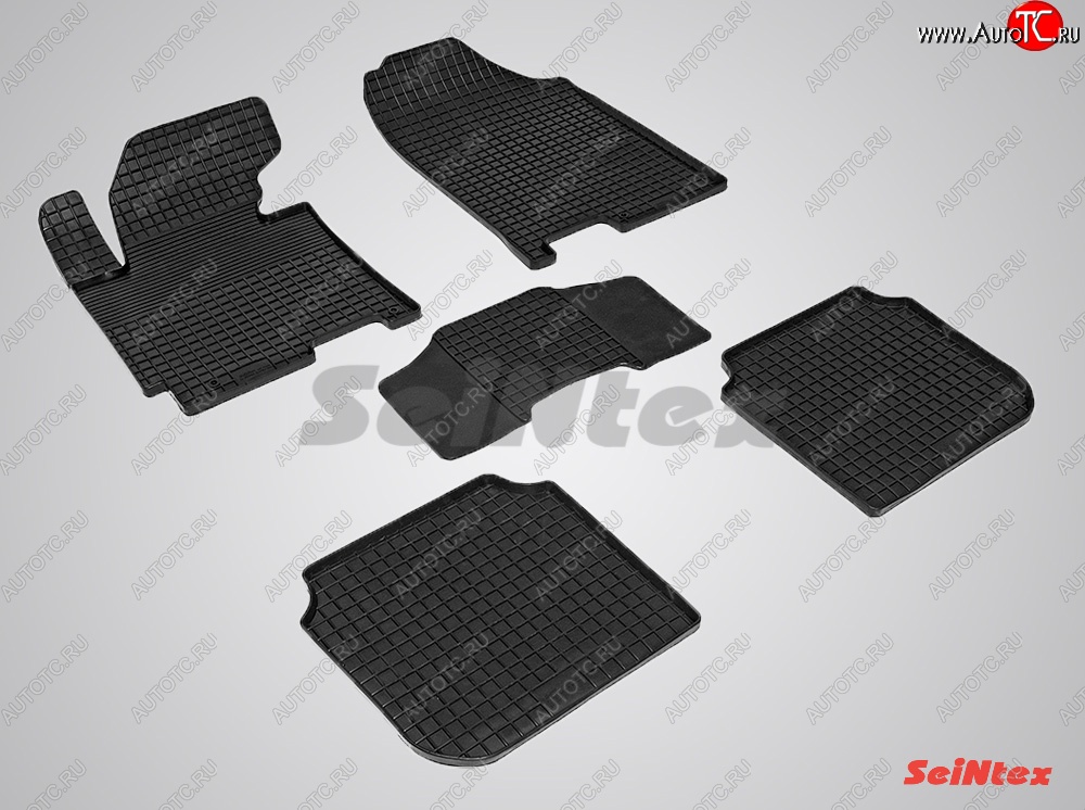 4 599 р. Износостойкие коврики в салон с рисунком Сетка SeiNtex Premium 4 шт. (резина) Hyundai Elantra MD дорестайлинг (2010-2013)