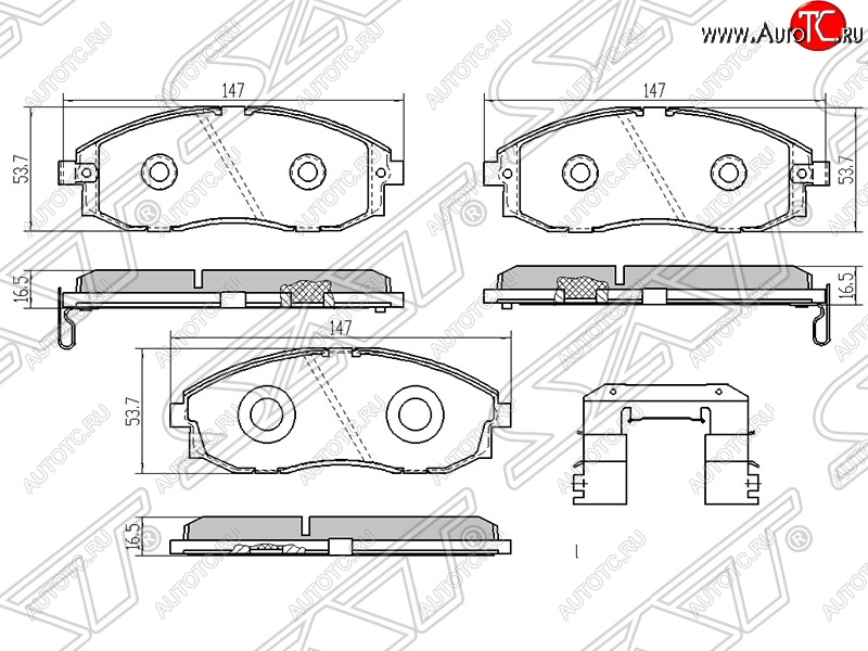 1 699 р. Колодки тормозные SAT (передние)  Hyundai Porter ( 3 AU, KR,  HR) - Starex/H1  A1