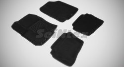 4 299 р. Износостойкие коврики в салон SeiNtex Premium 3D 4 шт. (ворсовые, черные)  Hyundai i20  1 PB (2008-2012). Увеличить фотографию 1