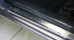 2 429 р. Комплект накладок на порожки автомобиля Novline  Hyundai i20  1 PB (2008-2012). Увеличить фотографию 1