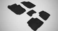 4 299 р. Износостойкие коврики в салон SeiNtex Premium 3D 4 шт. (ворсовые, черные)  Hyundai I30  FD (2007-2010). Увеличить фотографию 1