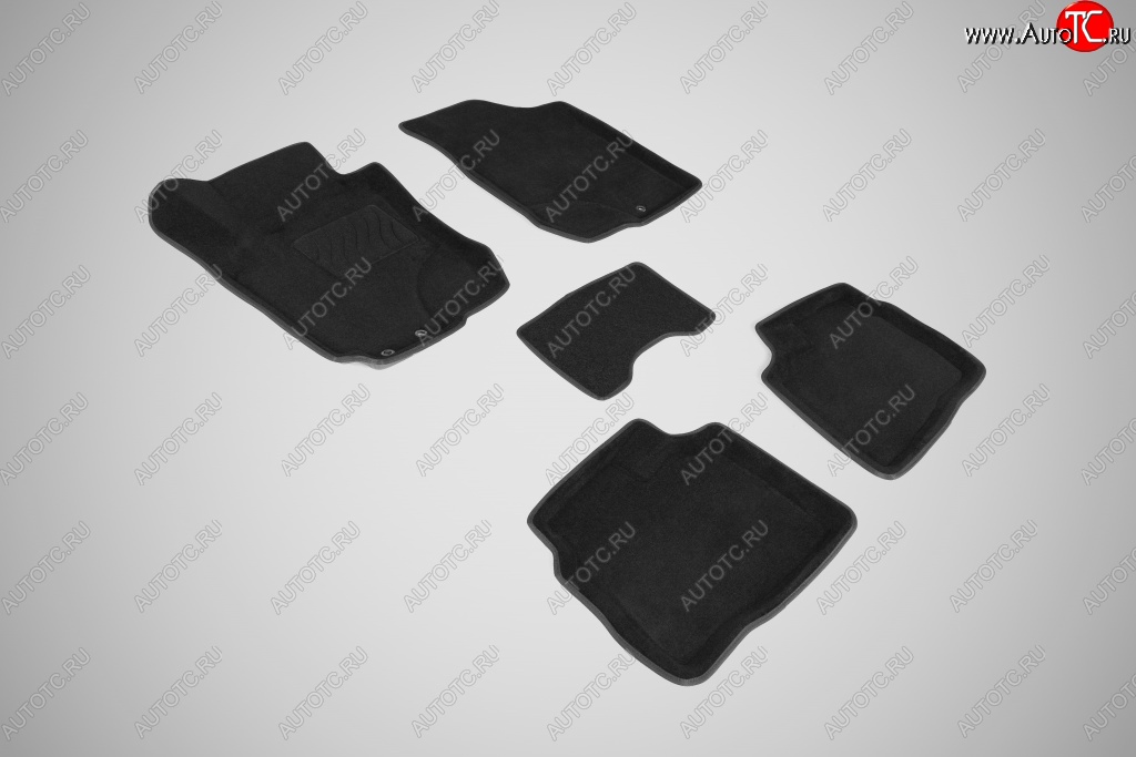 4 299 р. Износостойкие коврики в салон SeiNtex Premium 3D 4 шт. (ворсовые, черные)  Hyundai I30  FD (2007-2010)