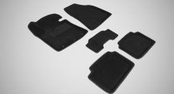 4 299 р. Износостойкие коврики в салон SeiNtex Premium 3D 4 шт. (ворсовые, черные)  Hyundai I30  2 GD (2011-2017). Увеличить фотографию 1
