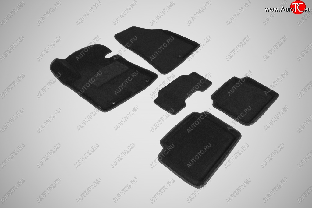 4 299 р. Износостойкие коврики в салон SeiNtex Premium 3D 4 шт. (ворсовые, черные)  Hyundai I30  2 GD (2011-2017)