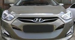 Сетка на бампер Russtal (хром) Hyundai I40 1 VF дорестайлинг седан (2011-2015)