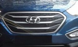 5 749 р. Хромированые накладки решетки радиатора СТ Hyundai Tucson 3 TL дорестайлинг (2015-2018). Увеличить фотографию 2