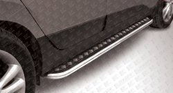 14 649 р. Широкая защита порогов Slitkoff (с листом, усиленная, d57)  Hyundai IX35  1 LM (2009-2018). Увеличить фотографию 1