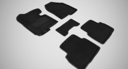 Износостойкие коврики в салон SeiNtex Premium 3D 4 шт. (ворсовые, черные) Hyundai IX35 1 LM дорестайлинг (2009-2013)