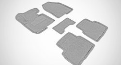Износостойкие коврики в салон SeiNtex Premium 3D 4 шт. (ворсовые, серые) Hyundai IX35 1 LM рестайлинг (2013-2018)