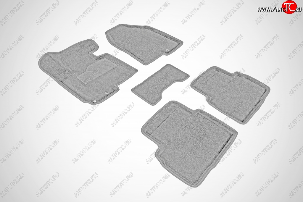 4 799 р. Износостойкие коврики в салон SeiNtex Premium 3D 4 шт. (ворсовые, серые)  Hyundai IX35  1 LM (2009-2018)