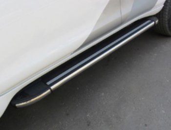 12 509 р. Порожки для ног Arbori Luxe Black  Hyundai Santa Fe  4 TM (2018-2024). Увеличить фотографию 1