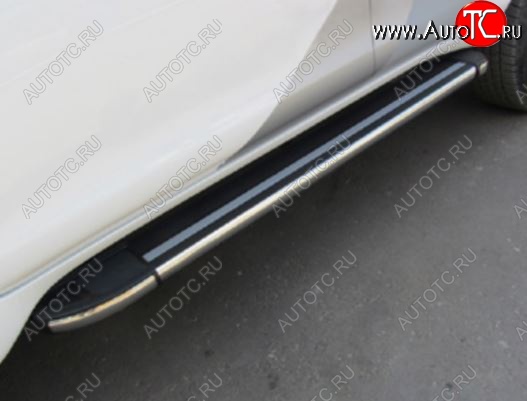 12 509 р. Порожки для ног Arbori Luxe Black Hyundai Santa Fe 4 TM рестайлинг (2020-2024)