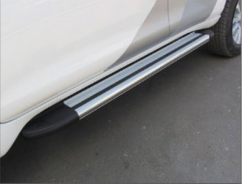 15 389 р. Порожки для ног Arbori Luxe Silver Hyundai Santa Fe 4 TM рестайлинг (2020-2024). Увеличить фотографию 1