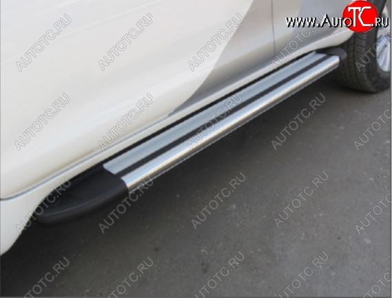 15 389 р. Порожки для ног Arbori Luxe Silver Hyundai Santa Fe 4 TM рестайлинг (2020-2024)