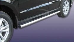 11 299 р. Защита порогов из круглой трубы диаметром 57 мм Slitkoff Hyundai Santa Fe 2 CM рестайлинг (2009-2012) (Нержавейка, Полированная). Увеличить фотографию 1