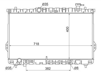 7 949 р. Радиатор двигателя SAT (пластинчатый,2.0/2.4/2.7, МКПП/АКПП)  Hyundai Santa Fe  1 (2000-2012). Увеличить фотографию 1