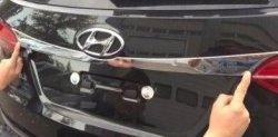 4 199 р. Верхняя накладка на крышку багажника СТ Hyundai Santa Fe 3 DM дорестайлинг (2012-2016). Увеличить фотографию 1