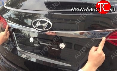 4 199 р. Верхняя накладка на крышку багажника СТ Hyundai Santa Fe 3 DM дорестайлинг (2012-2016)