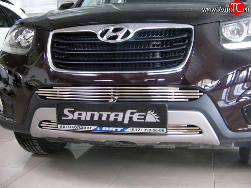5 849 р. Верхняя декоративная вставка воздухозаборника Berkut Hyundai Santa Fe 2 CM рестайлинг (2009-2012)