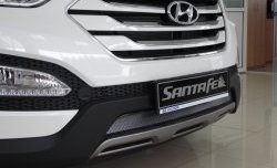 1 299 р. Сетка на бампер Russtal (хром)  Hyundai Santa Fe  3 DM (2012-2016). Увеличить фотографию 3