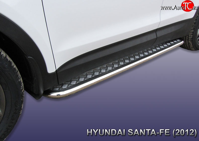 13 949 р. Широкая защита порогов с трубой диаметром 42 мм Slitkoff Hyundai Santa Fe 3 DM дорестайлинг (2012-2016)