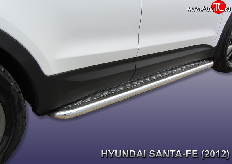 15 249 р. Широкая защита порогов с трубой диаметром 57 мм Slitkoff Hyundai Santa Fe 3 DM дорестайлинг (2012-2016)