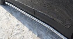 14 849 р. Защита порогов из круглой трубы диаметром 63 мм Russtal Hyundai Santa Fe 3 DM дорестайлинг (2012-2016) (Защита порогов с со скосами на торцах (вариант 1)). Увеличить фотографию 11