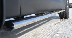 20 749 р. Защита порогов с круглыми вставками для ног из овальной трубы диаметром 75x42 мм Russtal  Hyundai Santa Fe  3 DM (2012-2016). Увеличить фотографию 3