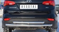 16 699 р. Защита заднего бампера (2 трубы Ø63 мм, нержавейка) Russtal  Hyundai Santa Fe  3 DM (2012-2016). Увеличить фотографию 4