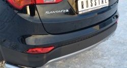 12 999 р. Защита заднего бампера (Ø63 мм уголки, нержавейка) SLITKOFF  Hyundai Santa Fe  DM (2012-2016) дорестайлинг. Увеличить фотографию 2