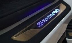 Накладки на порожки автомобиля СТ v2 Hyundai Santa Fe 3 DM дорестайлинг (2012-2016)