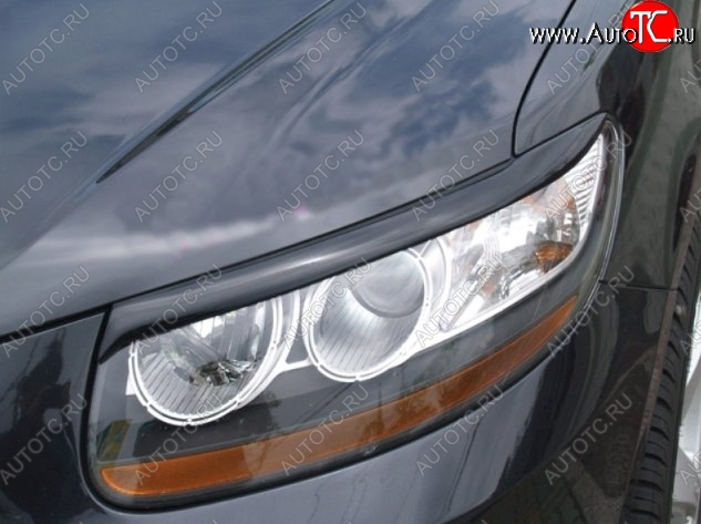 1 199 р. Реснички на фары CT  Hyundai Santa Fe  2 CM (2006-2012) (Неокрашенные)