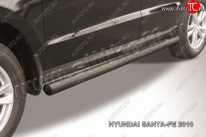 8 549 р. Защита порогов из трубы d76 Slitkoff  Hyundai Santa Fe  2 CM (2009-2012) (Цвет: серебристый)