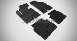 4 749 р. Износостойкие коврики в салон с рисунком Сетка SeiNtex Premium 4 шт. (резина) Hyundai Santa Fe 2 CM рестайлинг (2009-2012). Увеличить фотографию 1