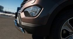 27 649 р. Защита переднего бампера (2 трубыØ75х42 мм, нержавейка) Russtal Hyundai Grand Santa Fe 1 DM дорестайлинг (2013-2016). Увеличить фотографию 3