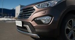 14 999 р. Защита переднего бампера (Ø75х42 мм, нержавейка) Russtal  Hyundai Grand Santa Fe  1 DM (2013-2016). Увеличить фотографию 2