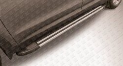 11 299 р. Алюминиевые пороги Slitkoff Luxe Black Hyundai Grand Santa Fe 1 DM дорестайлинг (2013-2016). Увеличить фотографию 1