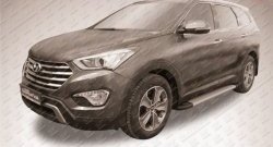 19 449 р. Алюминиевые пороги Slitkoff Optima Silver  Hyundai Grand Santa Fe  1 DM (2013-2016). Увеличить фотографию 2