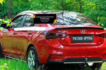 1 759 р. Лип спойлер RA Hyundai Solaris 2 HCR дорестайлинг (2017-2020) (Неокрашенный). Увеличить фотографию 3