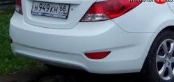 3 659 р. Задний бампер (седан) Стандартный Hyundai Solaris 1 седан RBr дорестайлинг (2010-2014) (Окрашенный). Увеличить фотографию 1