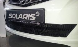 1 899 р. Сетка на бампер Novline  Hyundai Solaris  1 седан (2014-2017). Увеличить фотографию 1